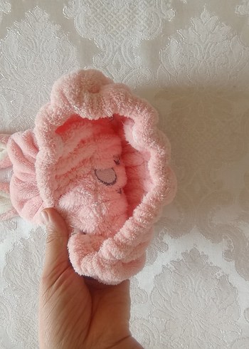 Nakışlı Pembe Kız Çocuk Banyo beresi - Görsel 4