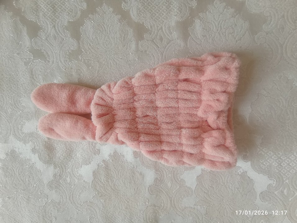 Nakışlı Pembe Kız Çocuk Banyo beresi - Görsel 3