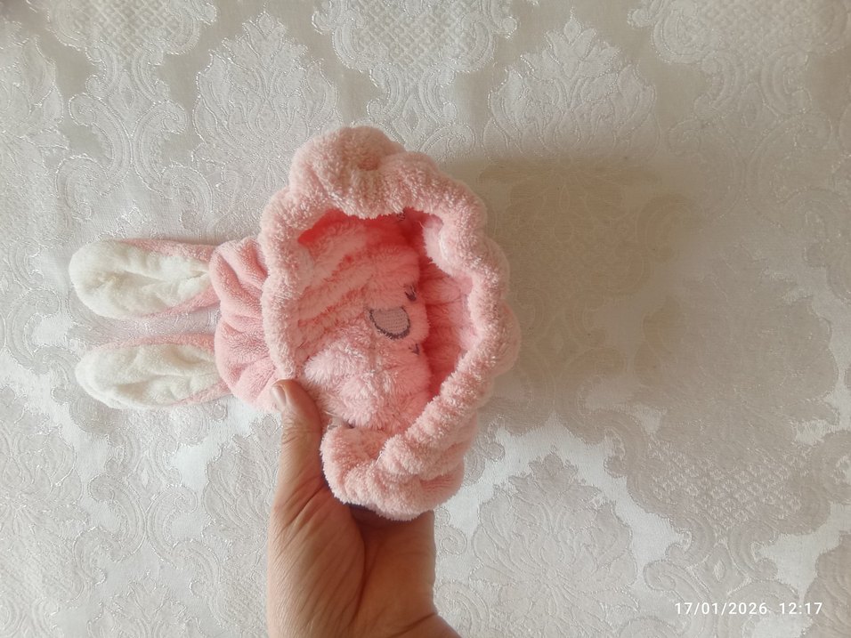 Nakışlı Pembe Kız Çocuk Banyo beresi - Görsel 4