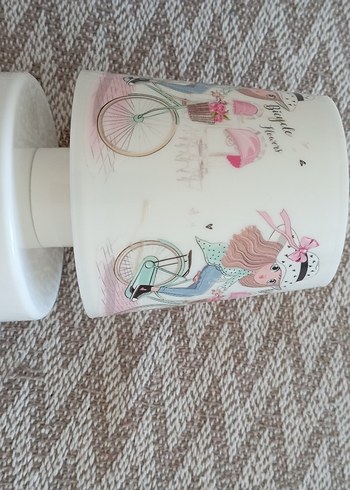 Beyaz Bisiklet Desenli Masa Lambası - Görsel 6