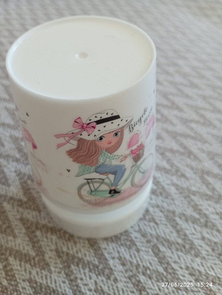 Beyaz Bisiklet Desenli Masa Lambası - Görsel 4