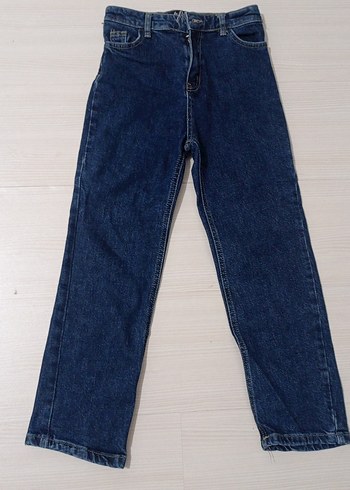 kız çocuk mavi geniş paça kot pantolon - Görsel 2