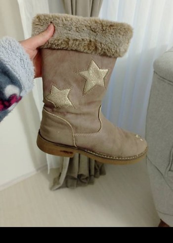 Kız Çocukları İçin Kürklü Süet Bot - Görsel 2