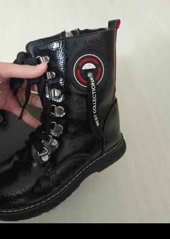 Kızlar için Siyah Rock Punk Lastik Botlar - Görsel 2