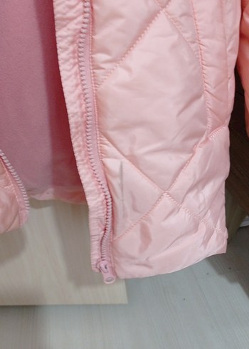 Kız Çocuk Pudra Pembe Kapitone Mont - Görsel 4