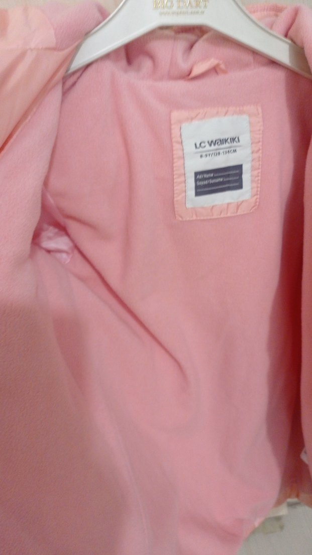 Kız Çocuk Pudra Pembe Kapitone Mont - Görsel 3