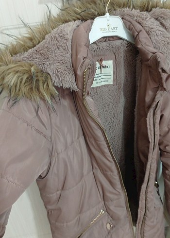 Kız Çocuk Bej Kürk Detaylı Mont - Görsel 4