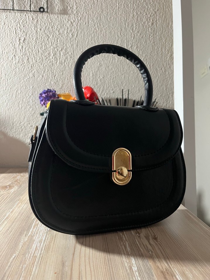 Siyah Deri Kadın Çanta - Görsel 2