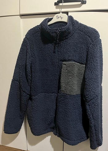 Lacivert peluş ceket - Görsel 2