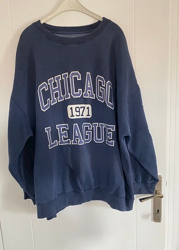 Mavi Baskılı Kadın Sweatshirt