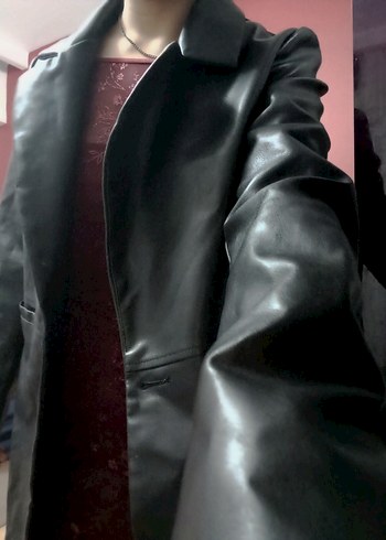 Kadın Siyah Deri ceket - Görsel 3