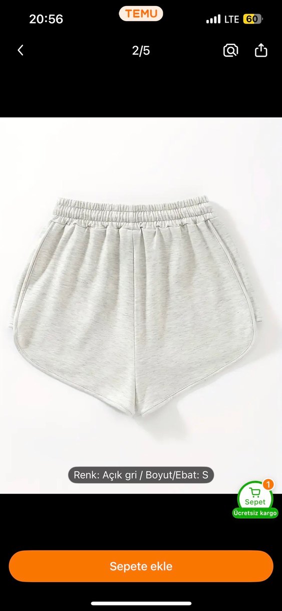 Gri Pamuklu San Francisco Baskılı Mini Şort - Görsel 2