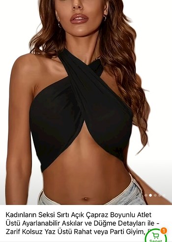 Siyah Drapeli Straplez Denim Crop Top - Görsel 7