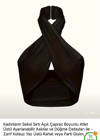 Siyah Drapeli Straplez Denim Crop Top - Görsel 4