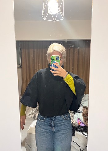 ZARA CEKET PANÇO Siyah Balıkçı Yaka Kadın Panço süet - Görsel 8