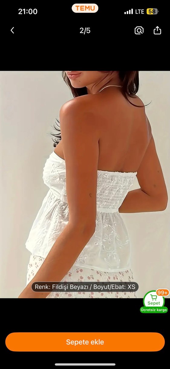 Dantel İşlemeli Beyaz Straplez Mini Büstiyer - Görsel 2