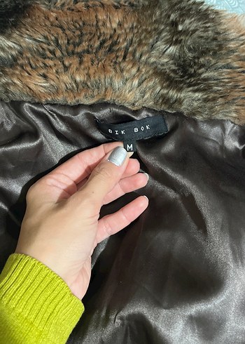 Kahverengi Midi Boy Kadın Kürk ceket - Görsel 10