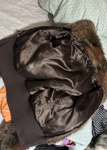 Kahverengi Midi Boy Kadın Kürk ceket - Görsel 11