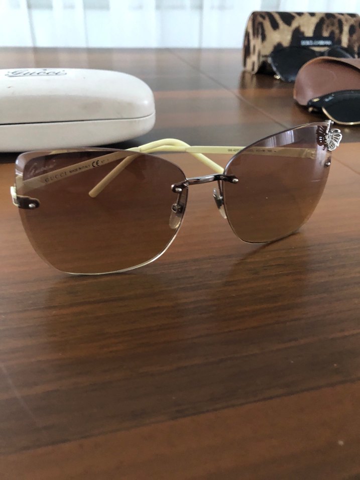 Bej Kadın Güneş Gözlüğü orijinal gucci - Görsel 2