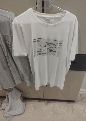 Baskılı Beyaz Hamile Tişörtü, Fermuarlı, Salaş - Görsel 2