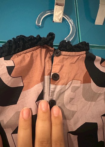 Uzun Kollu Baskılı Gri Twist Elbise - Görsel 3