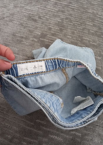 5 Yaş Beden mavi Renk Gevşek Kesim Mini Denim Şort