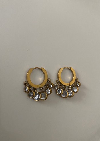  Beden Altın Renkli Vintage Taşlı Halka Küpeler