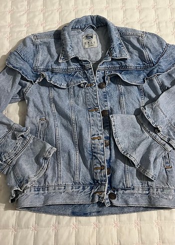 Loft Retro Firfirli Acik Mavi Denim Ceket