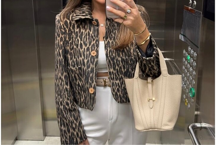 s Beden kahverengi Renk Leopar ceket
