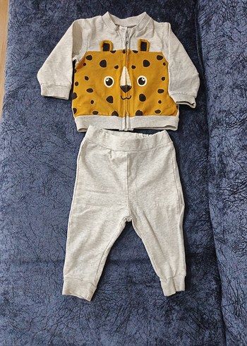 Gri Leopar Desenli Bebek Erkek Takım