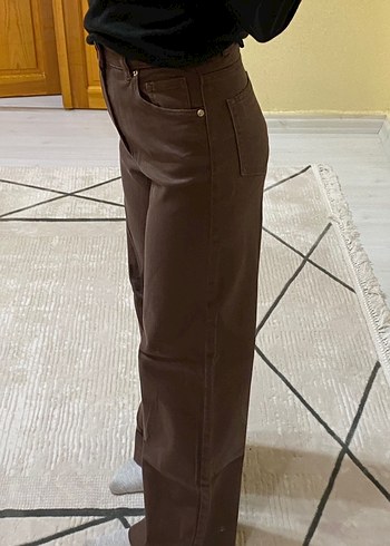 H&M kahverengi Kadın Midi Pantolon Rahat Kesim - Görsel 3