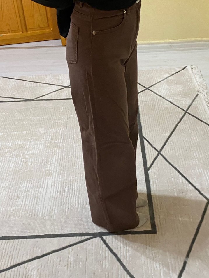 H&M kahverengi Kadın Midi Pantolon Rahat Kesim - Görsel 5