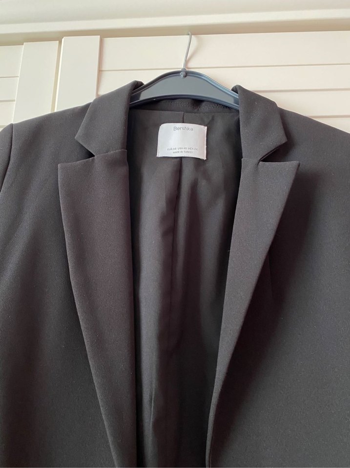 Siyah Kadın Ofis Blazeri, Düğmeli, Uzun Kollu - Görsel 4