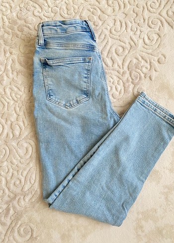 Mavi Bol Kesim Midi Kot Pantolon - Görsel 2