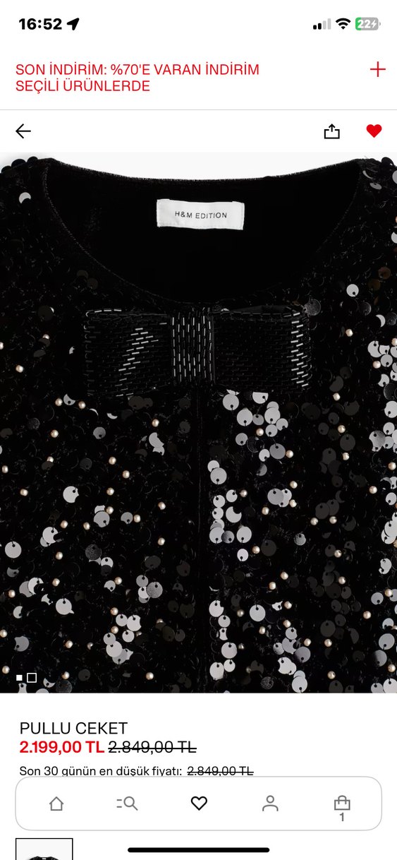 H&m pullu payetli ceket - Görsel 2