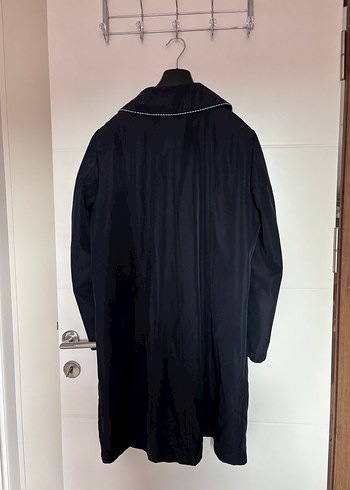 Klasik Siyah Midi Kadın Yağmurluk - Görsel 2