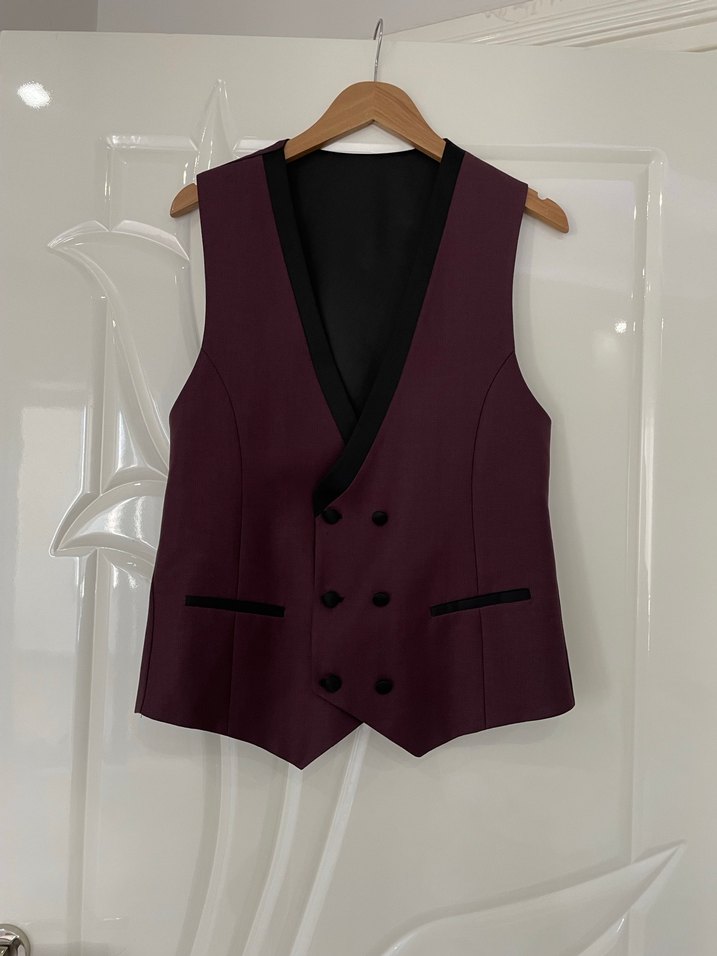 Papyonlu Bordo Damatlık Üstü - Görsel 4