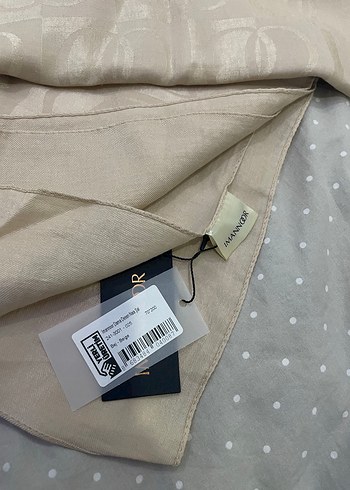 İmanoor dama desen bej naia pamuk şal - Görsel 2