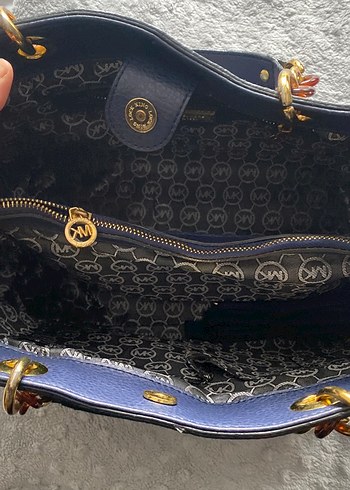  Beden lacivert Renk Michael kors Zincir Detaylı lacivert Deri Kadın Çanta