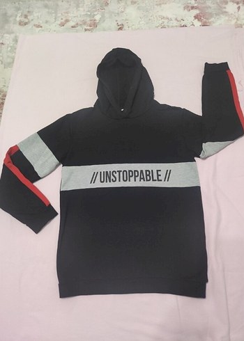 12-13 Yaş Beden siyah Renk Erkek çocuk Sweatshirt