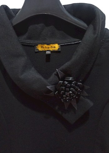 Kolsuz Siyah Midi Elbise - Görsel 5