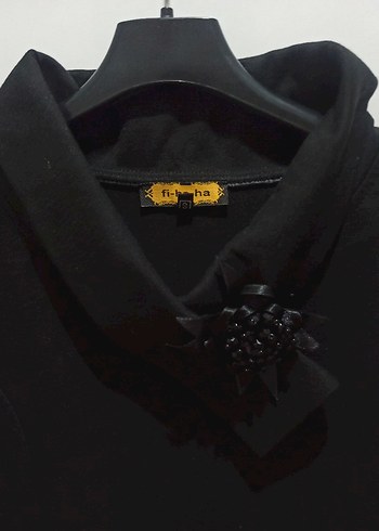 Kolsuz Siyah Midi Elbise - Görsel 4