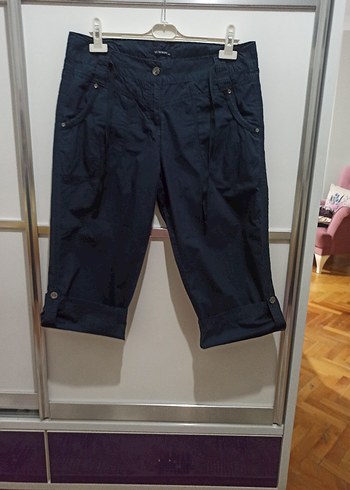 Lacivert Kadın Kapri Pantolon - Görsel 7