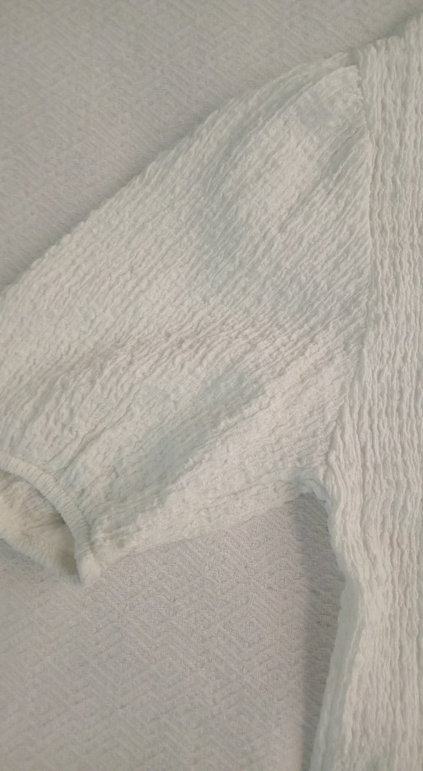 Beyaz Keten Kadın Bluz - Görsel 3