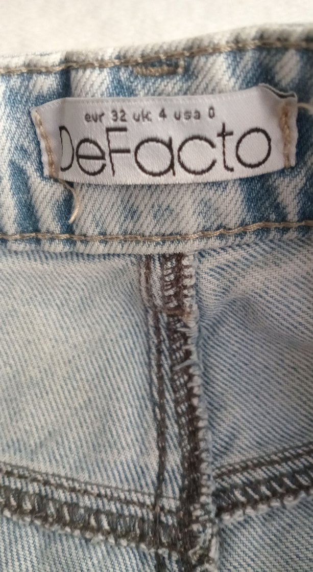 Gri Bej Bol Kesim Midi Denim Kadın Jean - Görsel 4