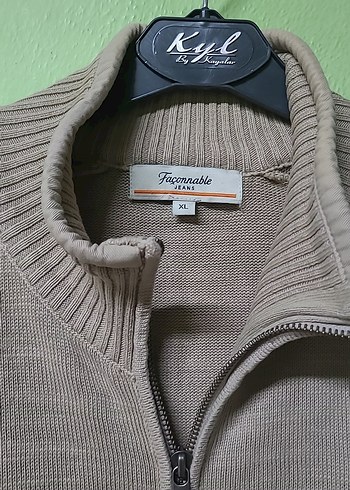 Façonnable Fermuarlı Yüksek Yakalı Erkek Hırka