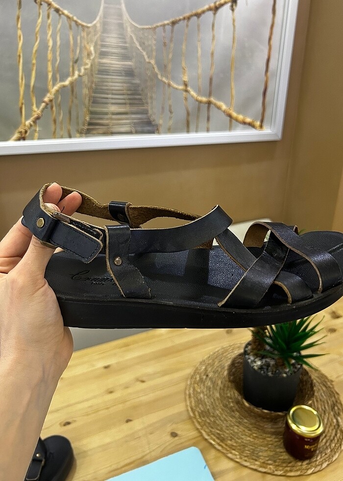 Erkek Orijinal deri sandalet - Görsel 2