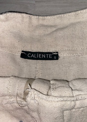 Diğer Bej Kadın Keten Geniş Paça Pantolon