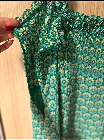 s Beden yeşil Renk Zara askılı mini elbise