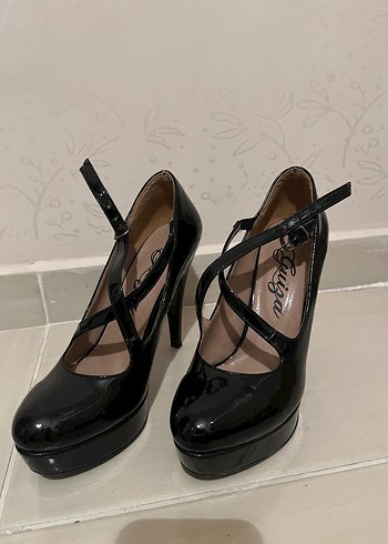 Siyah Platform Topuklu Gotik Stiletto - Görsel 2